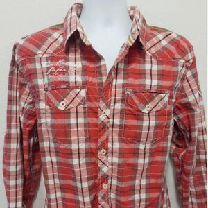 Men’s NYC Rolling PAPER  WESTERN Tab Long Sleeve Button Down Pearl Snap